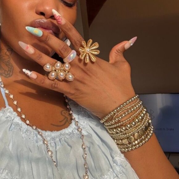 Jewelry - 🆕2 for $20 Gold Boho Style Beaded Stretchy Bracelet Set (2 packs - 6 bracelets)